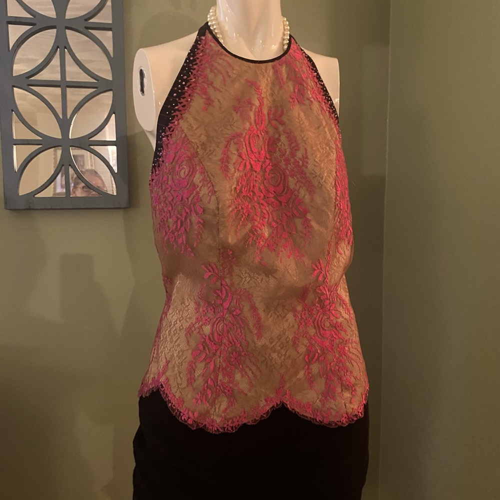 Sophisticated lace halter top size 8